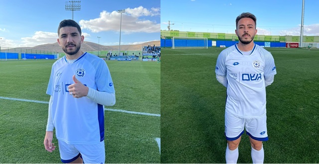 שני הכובשים אלקרנאווי(מימין) ואבוחצירא- דימונה ממשיכה להוביל בבטחה את הטבלה(צילום:מדיה דימונה) 